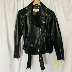 Michael Kors Black Faux Women’s Leather Moto Jkt